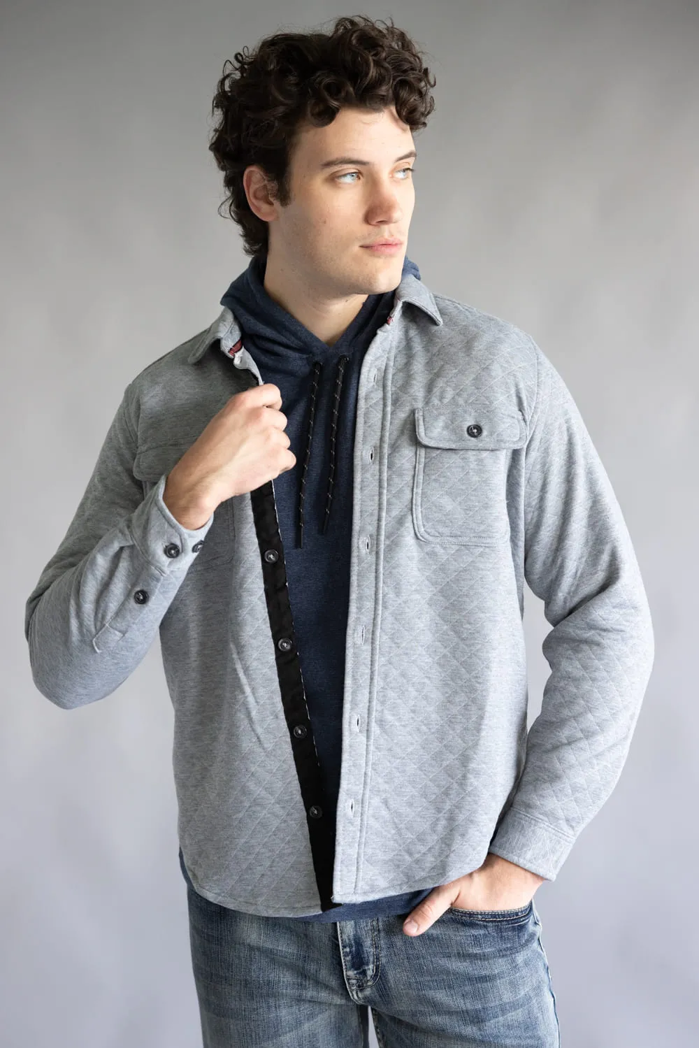 1897 Original Quilted Shirt Jacket for Men in Grey | XT8141GL-GREY sold by Glik’s product image thumbnail 4