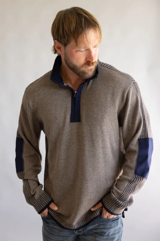 Quarter Zip Sweater for Men in Taupe Heather | 10060-TAUPE HEATHER sold by Glik’s