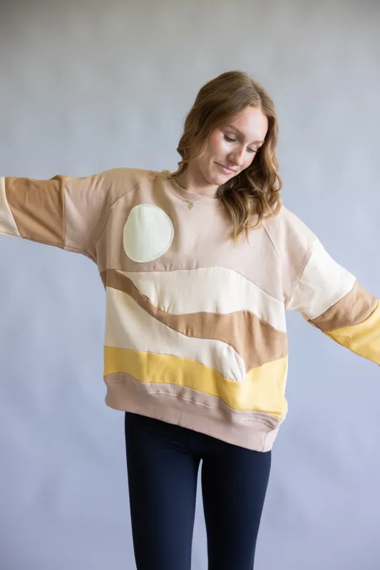 Simply Southern Sun Patch Crew Neck for Women in Multi | PP-0225-CRW-PATCH-SUN sold by Glik’s