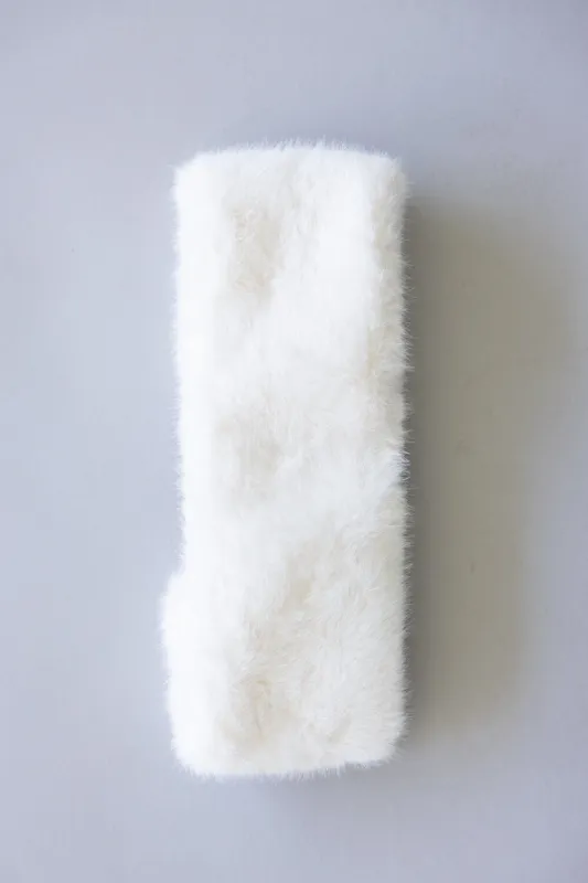 C.C. Glitter Fur Headwrap for Women in Ivory | HWE0169IVY sold by Glik’s