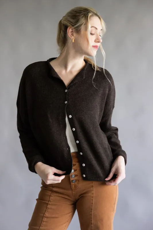 Things Between Piper Cardigan for Women in Chocolate | TBW237-CHO sold by Glik’s