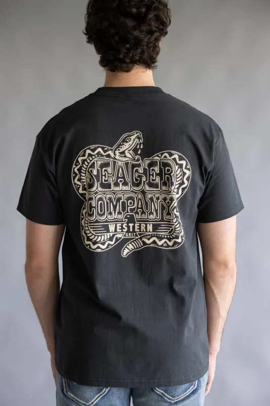 Seager Rattler Graphic T-Shirt for Men in Black | MTF25TRATTBLK-BLK sold by Glik’s