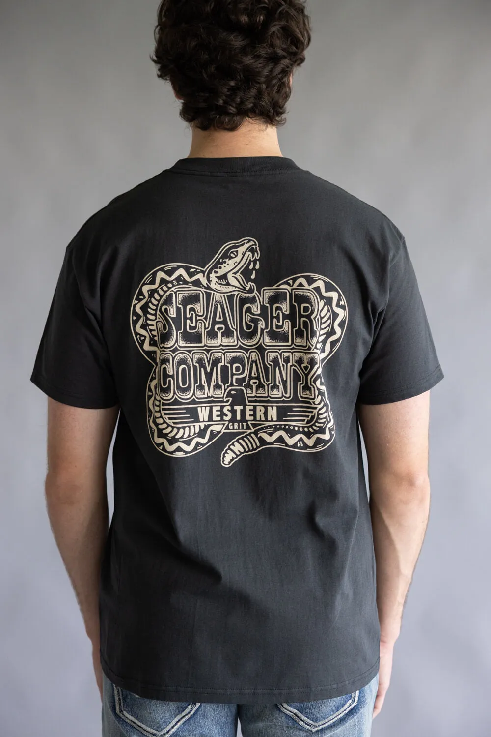 Seager Rattler Graphic T-Shirt for Men in Black | MTF25TRATTBLK-BLK sold by Glik’s