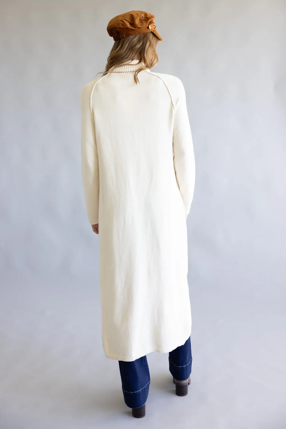 Turtleneck Tunic Sweater for Women in Ecru | MD4063-ECRU sold by Glik’s product image thumbnail 2