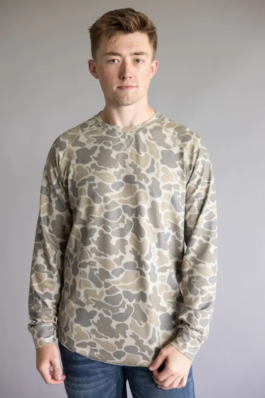 Marsh Wear Surfside Waffle Shirt for Men in Khaki Mallard Camo | MWK2047-KHMC sold by Glik’s