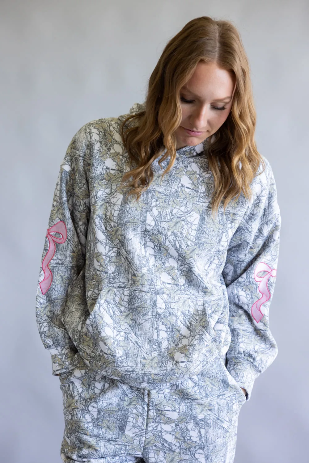 Simply Southern Alice Bow Hoodie for Women in Grey Camo | PP-0225-HD-ALICE-CAMO sold by Glik’s product image thumbnail 4