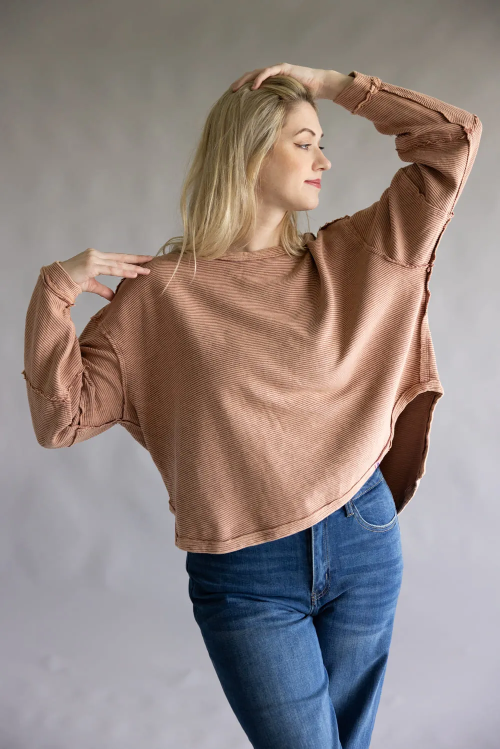 Simply Southern Sabrina Pullover Crewneck for Women in Umber | PP-0225-PULL-SABRINA-UMBER sold by Glik’s