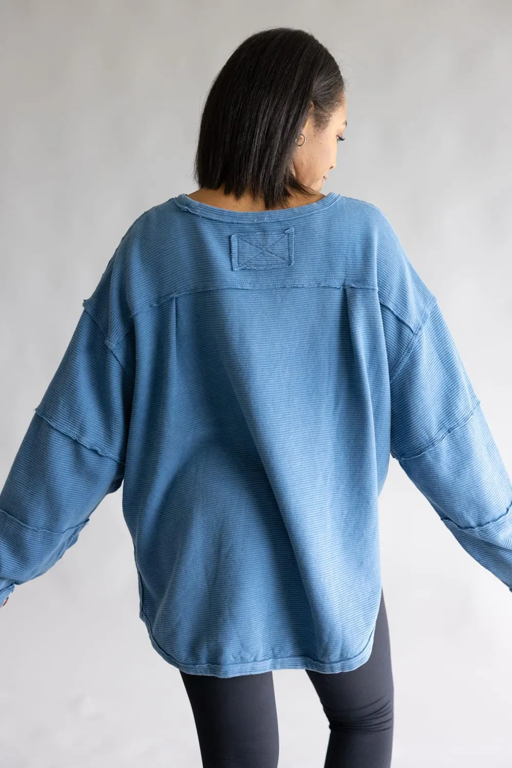 Simply Southern Sabrina Pullover Crewneck for Women in Dark Blue | PP-0225-PULL-SABRINA-DKBLUE sold by Glik’s product image thumbnail 2