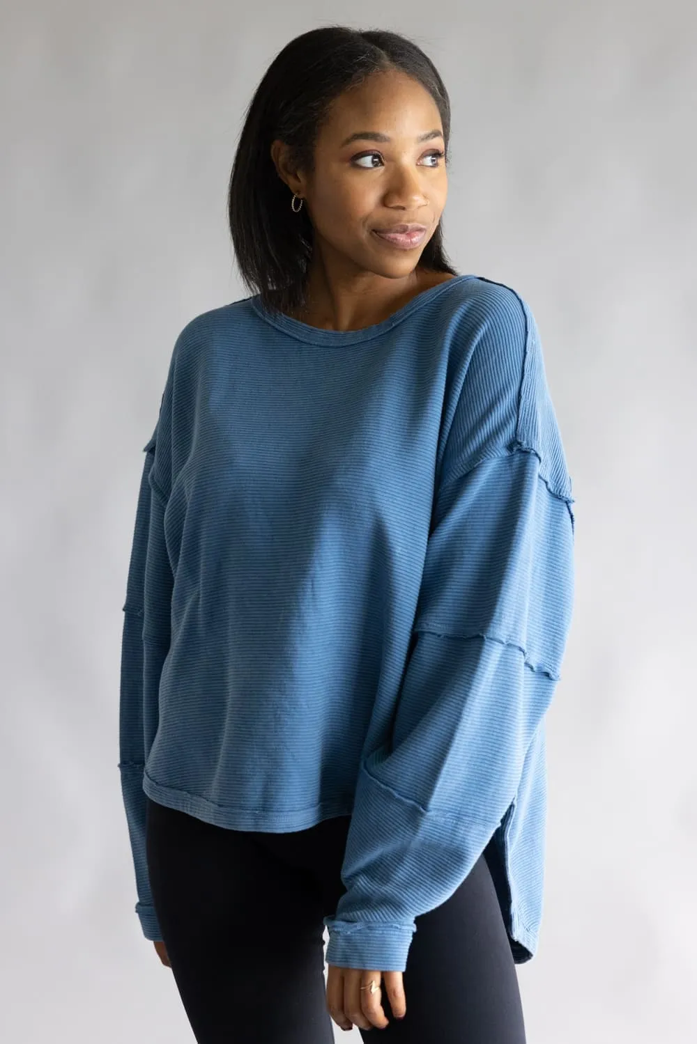 Simply Southern Sabrina Pullover Crewneck for Women in Dark Blue | PP-0225-PULL-SABRINA-DKBLUE sold by Glik’s product image thumbnail 4