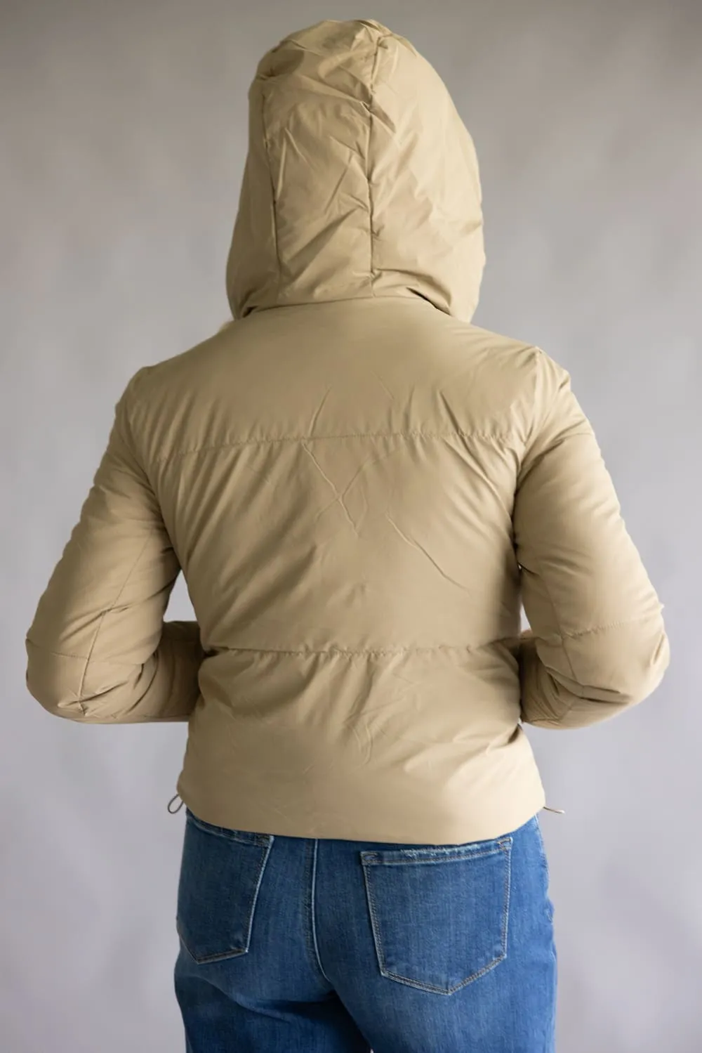 Love Tree Hooded Puffer Coat for Women in Khaki | 80349JN-KHAKI sold by Glik’s product image thumbnail 2