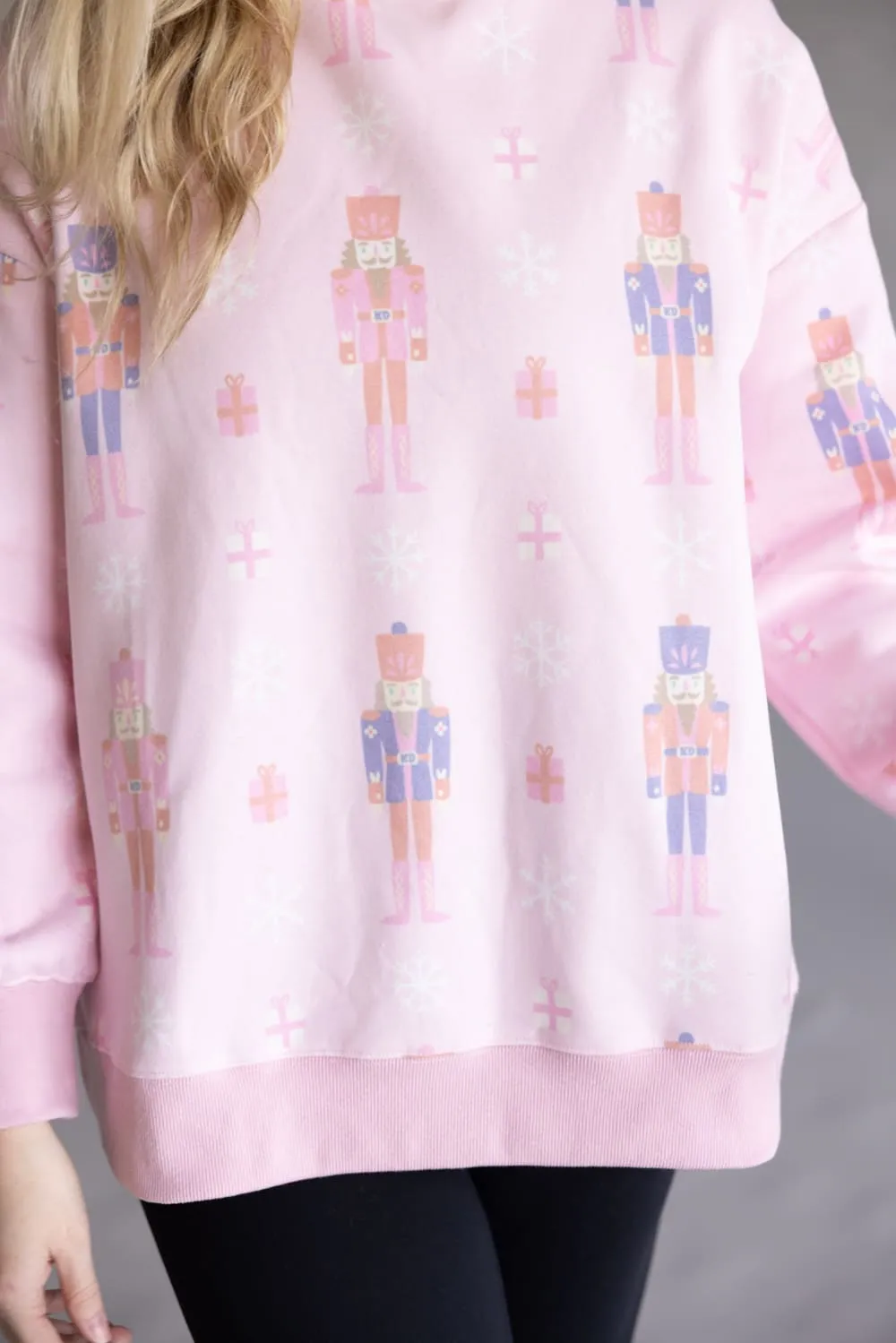 Nutcracker Mock Neck Sweatshirt for Women in Pink | KDC-PSW-25-LPK sold by Glik’s product image thumbnail 4