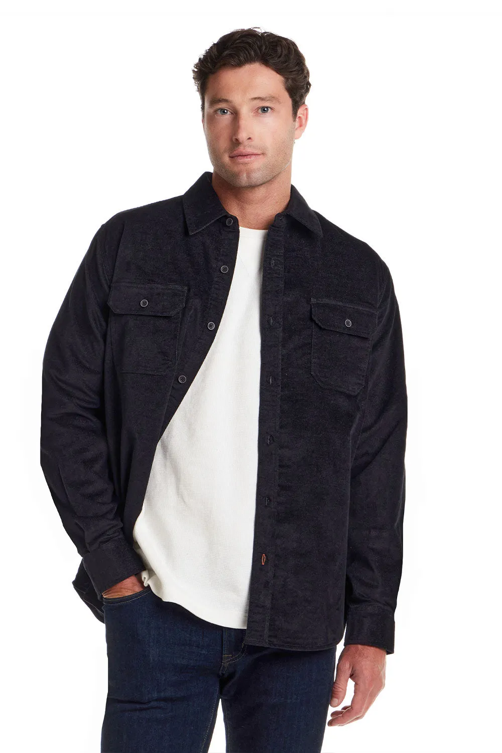 Weatherproof Vintage Superfine Corduroy Overshirt for Men in Moonless Night | F2585916GK-MOONLESSNIGHT sold by Glik’s product image thumbnail 4
