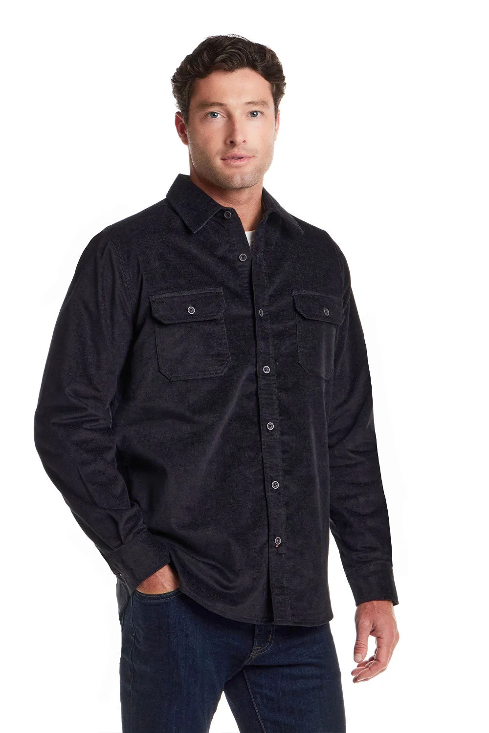 Weatherproof Vintage Superfine Corduroy Overshirt for Men in Moonless Night | F2585916GK-MOONLESSNIGHT sold by Glik’s product image thumbnail 5