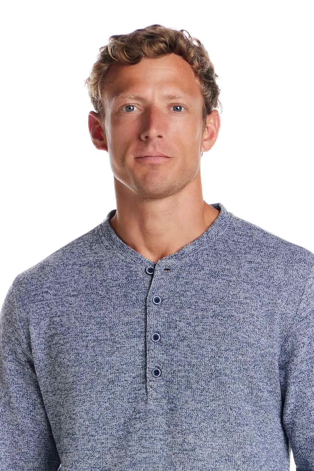Weatherproof Vintage Mixy Henley Long Sleeve Shirt for Men in Navy | F2521952GK-NAVY sold by Glik’s product image thumbnail 3