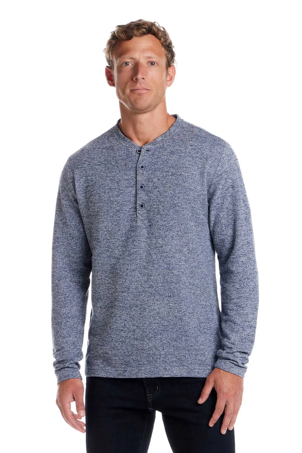 Weatherproof Vintage Mixy Henley Long Sleeve Shirt for Men in Navy | F2521952GK-NAVY sold by Glik’s