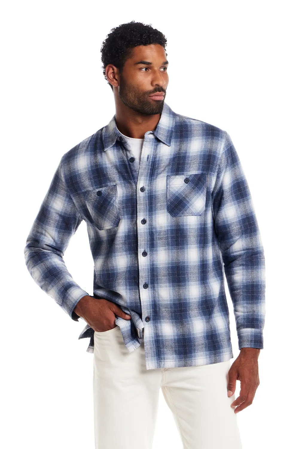 Weatherproof Vintage Sherpa Lined Shirt Jacket for Men in Harbor Bay | F255441GK-HARBORBAY sold by Glik’s