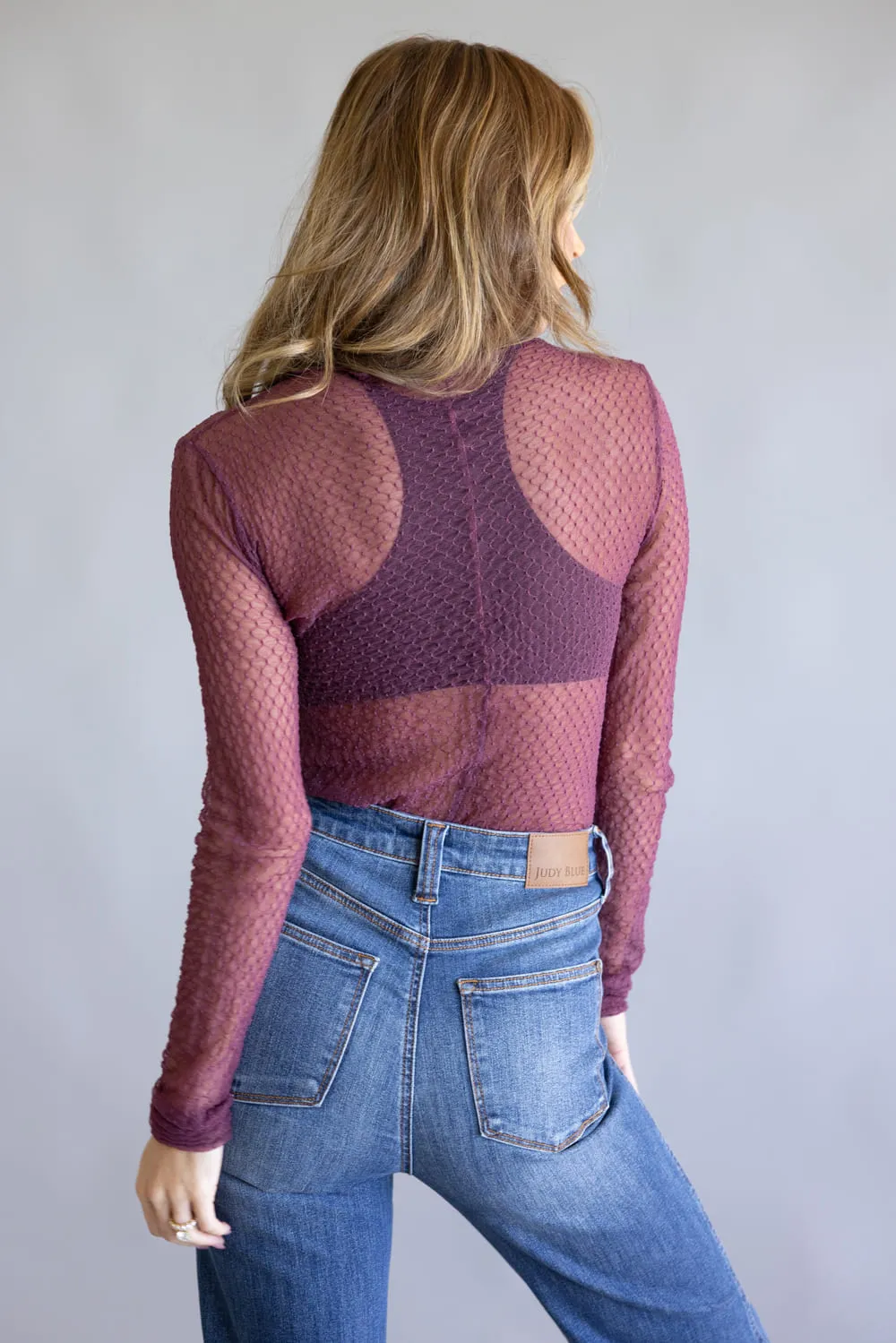 Free People Intimately Minding My Own Business Sheer Layering Top for Women in Crushed Berry | OB2249049-6617-CRUSHEDBERRY sold by Glik’s product image thumbnail 4
