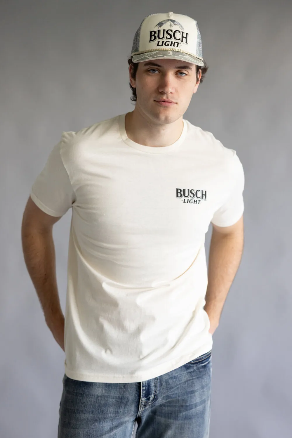 Busch Light Boat Dogs T-Shirt for Men in Cream | 2245-NATURAL sold by Glik’s product image thumbnail 2