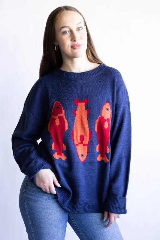 Fish Sweater for Women in Navy | PST1809-NAVY sold by Glik’s