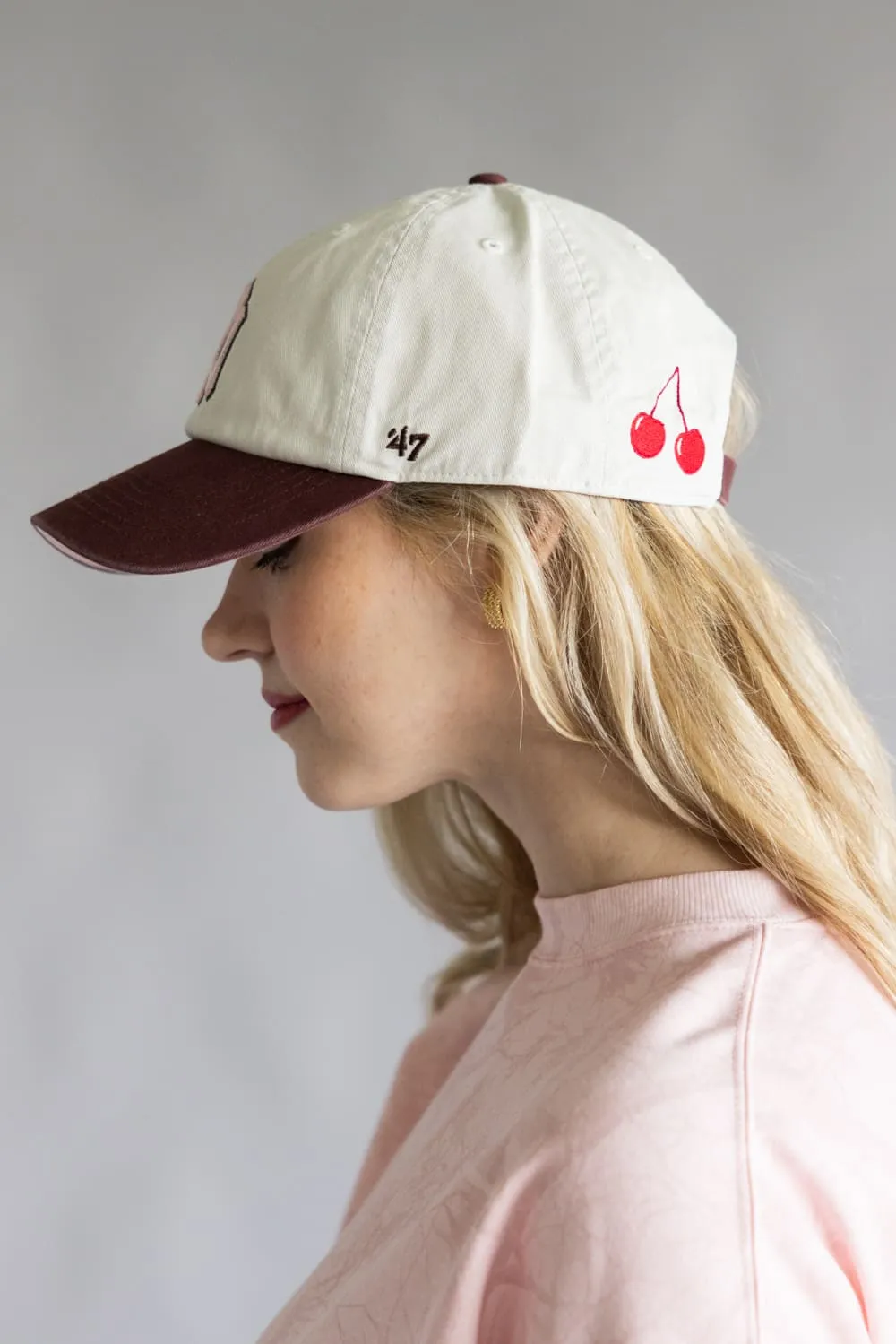 47 New York Yankees Clean Up Hat in Burgundy/Pink | B-LVTRC17GWS-SS sold by Glik’s product image thumbnail 3