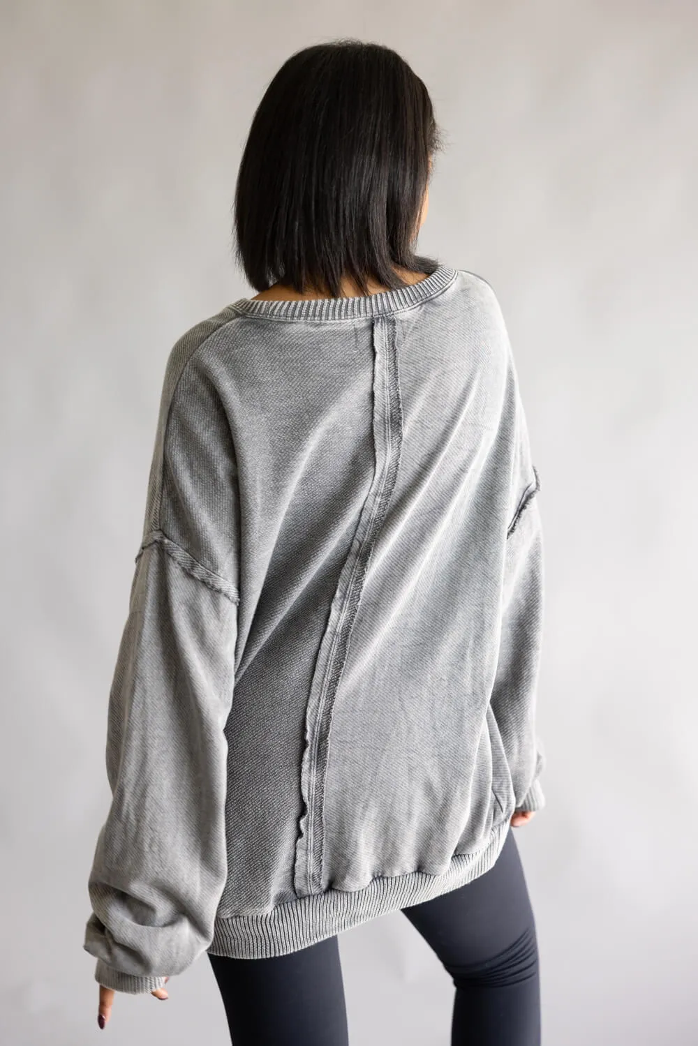 Simply Southern Drop Shoulder Pullover for Women in Lead | PP-0225-PULL-LEONA-LEAD sold by Glik’s product image thumbnail 5