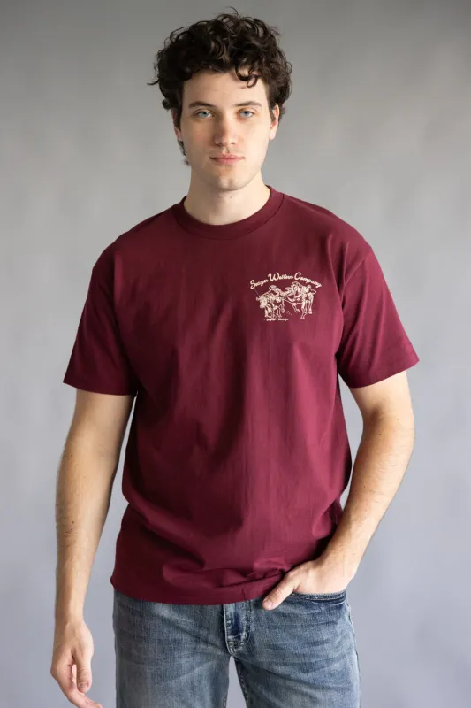 Seager Los Rios T-Shirt for Men in Burgundy | MTF25LOSRIRED-RED sold by Glik’s