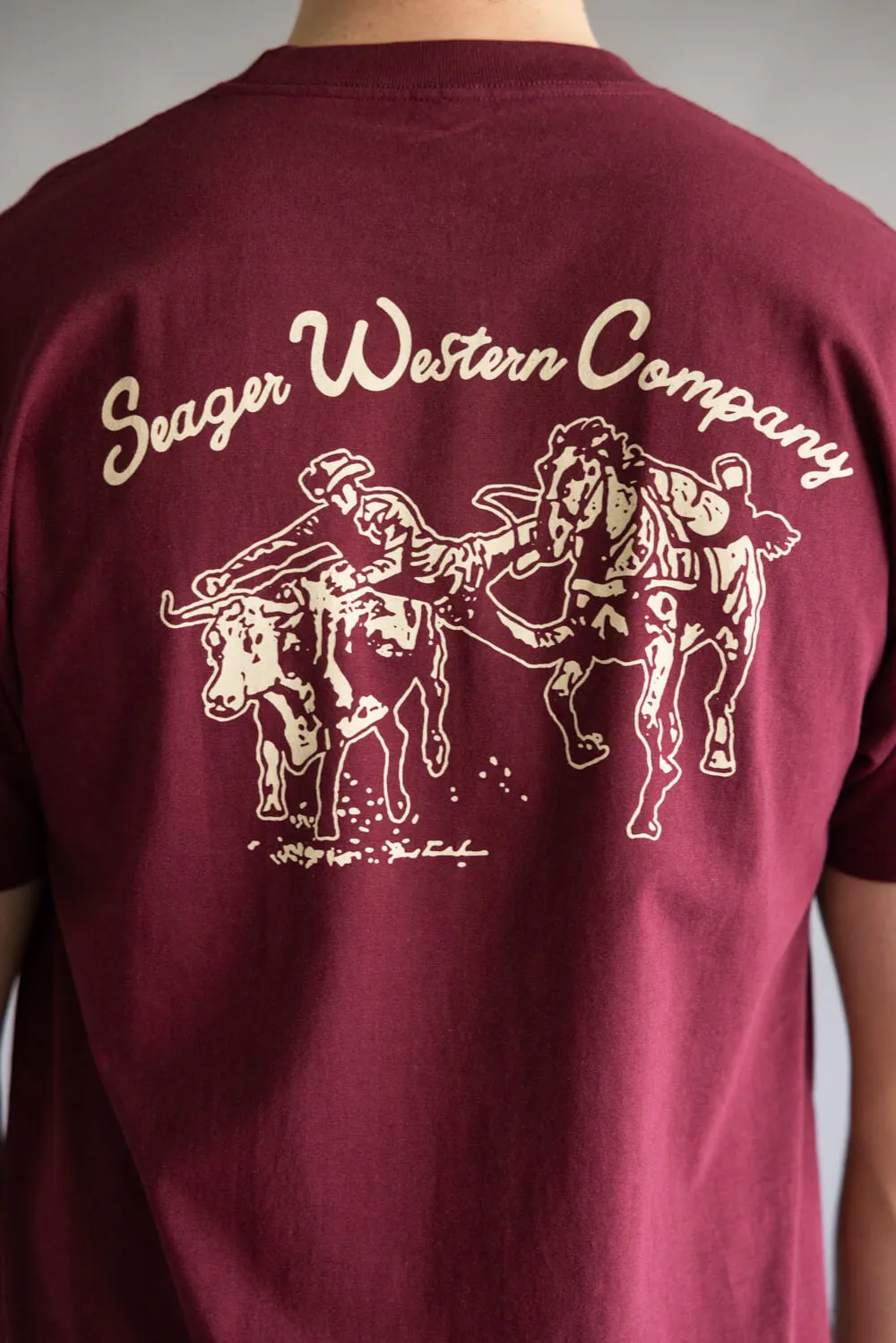 Seager Los Rios T-Shirt for Men in Burgundy | MTF25LOSRIRED-RED sold by Glik’s product image thumbnail 5