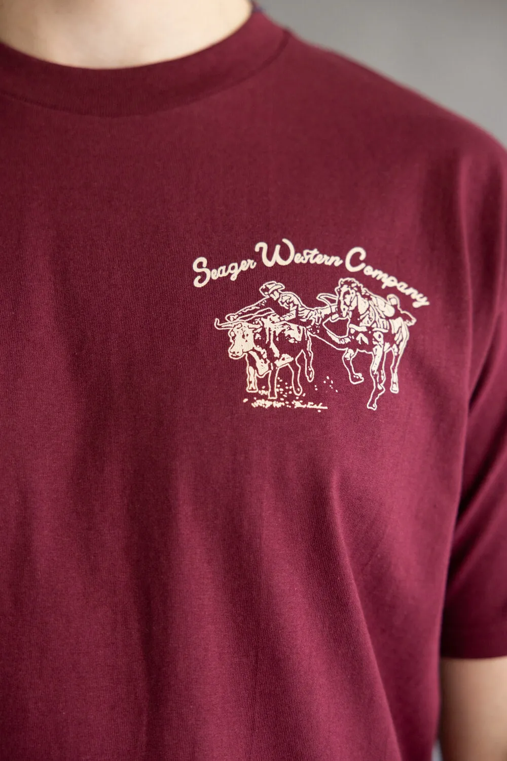 Seager Los Rios T-Shirt for Men in Burgundy | MTF25LOSRIRED-RED sold by Glik’s product image thumbnail 2