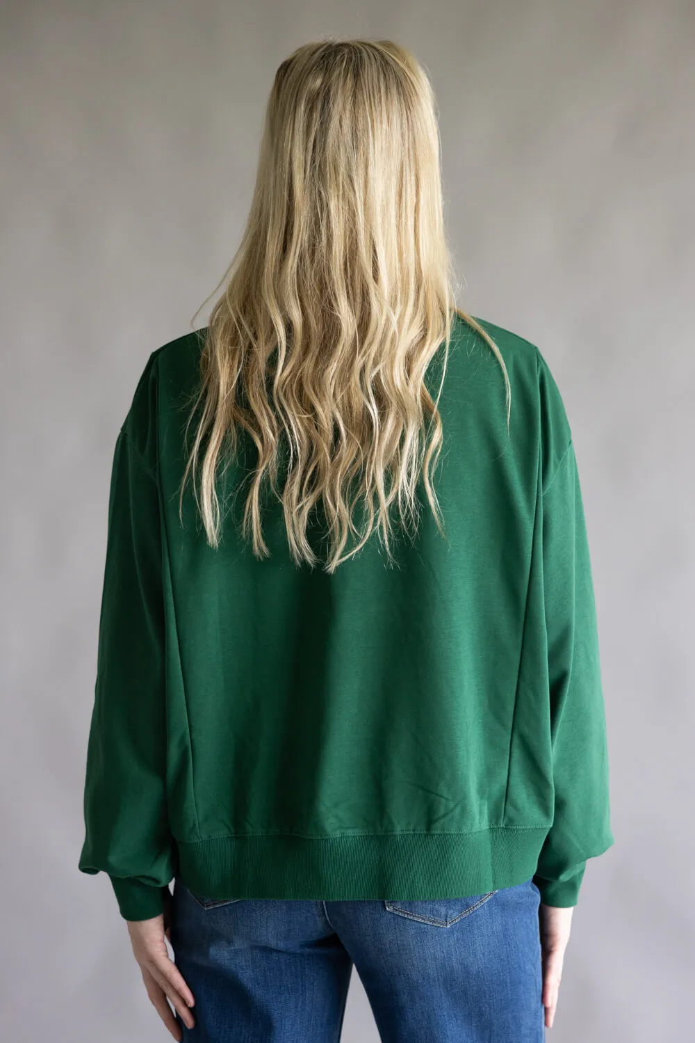 Embroidered Merry Pullover for Women in Hunter Green | CT34470-HUNTERGREEN sold by Glik’s product image thumbnail 5