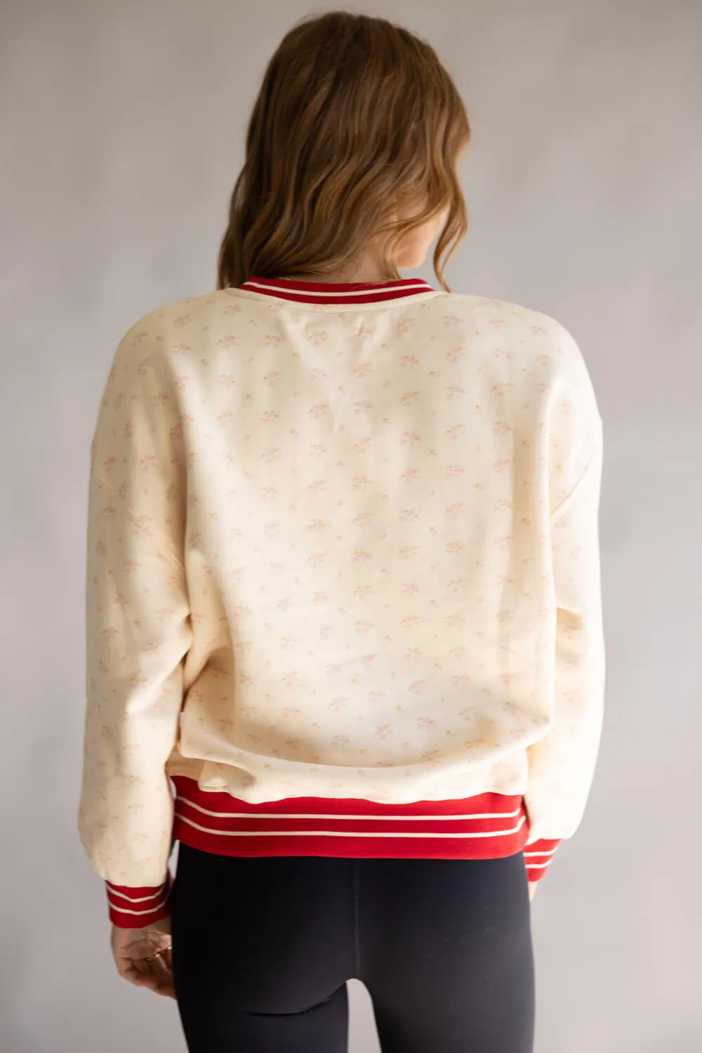 Simply Southern Merry & Bright Varsity Crew Sweatshirt for Women in Cream | PP-0225-CRW-VARSITY-HLD-MRY sold by Glik’s product image thumbnail 3