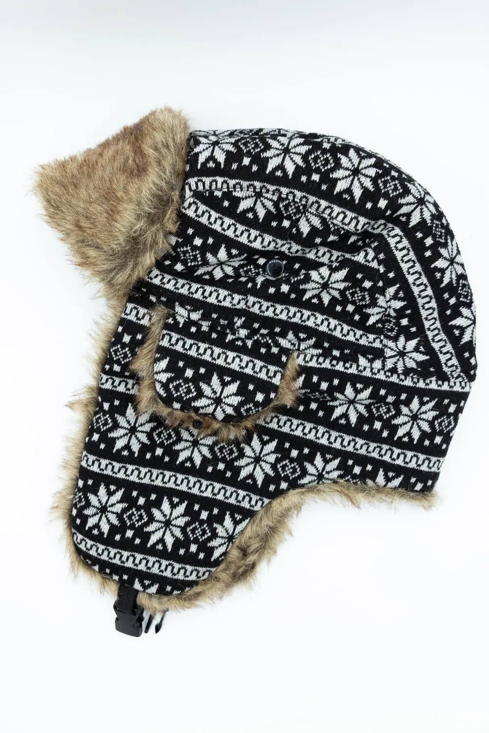 Faux Fur Trapper Hat for Women in Snowflake Black | FF21 sold by Glik’s product image thumbnail 3