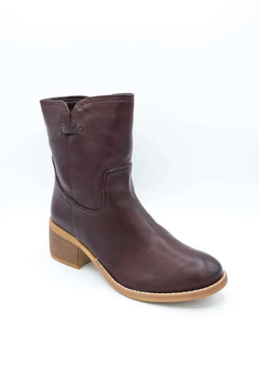 Diba True Faux Leather Booties for Women in Burgundy | 10007-BURGUNDY sold by Glik’s