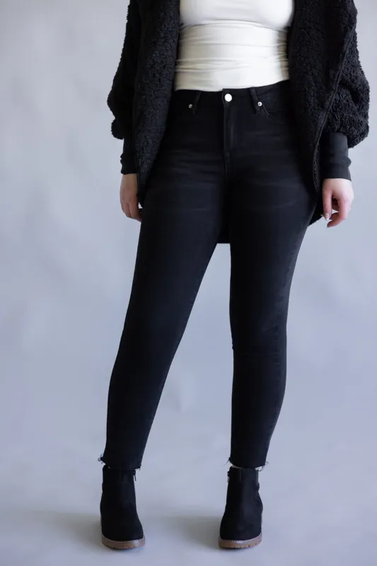 Mica High Rise Crop Skinny Jeans for Women in Black | MDP-S3490 sold by Glik’s