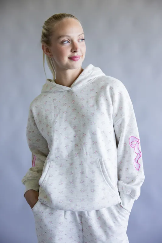 Simply Southern Alice Bow Floral Hoodie for Women in Pink Bows | PP-0225-HD-ALICE-PINKBOW sold by Glik’s