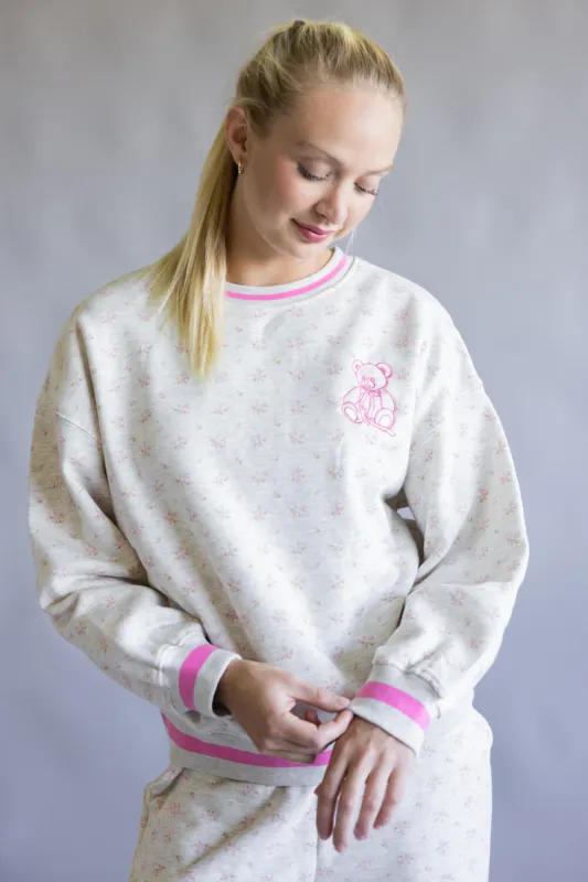 Simply Southern Love Varsity Crew Sweatshirt for Women in Gray | PP-0225-CRW-VARSITY-LOVE sold by Glik’s