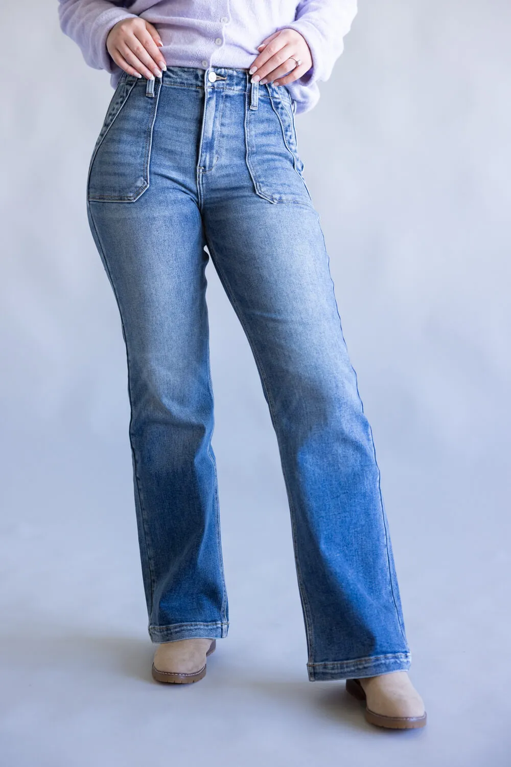 KanCan High Rise Flare Wide Jeans for Women | KC9434M sold by Glik’s