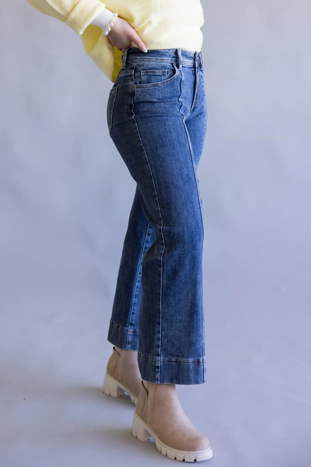 Mica High Rise Dark Wash Wide Leg Jeans for Women | MDP-W3535M sold by Glik’s product image thumbnail 2
