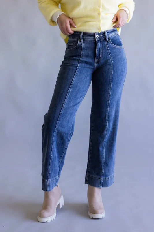 Mica High Rise Dark Wash Wide Leg Jeans for Women | MDP-W3535M sold by Glik’s