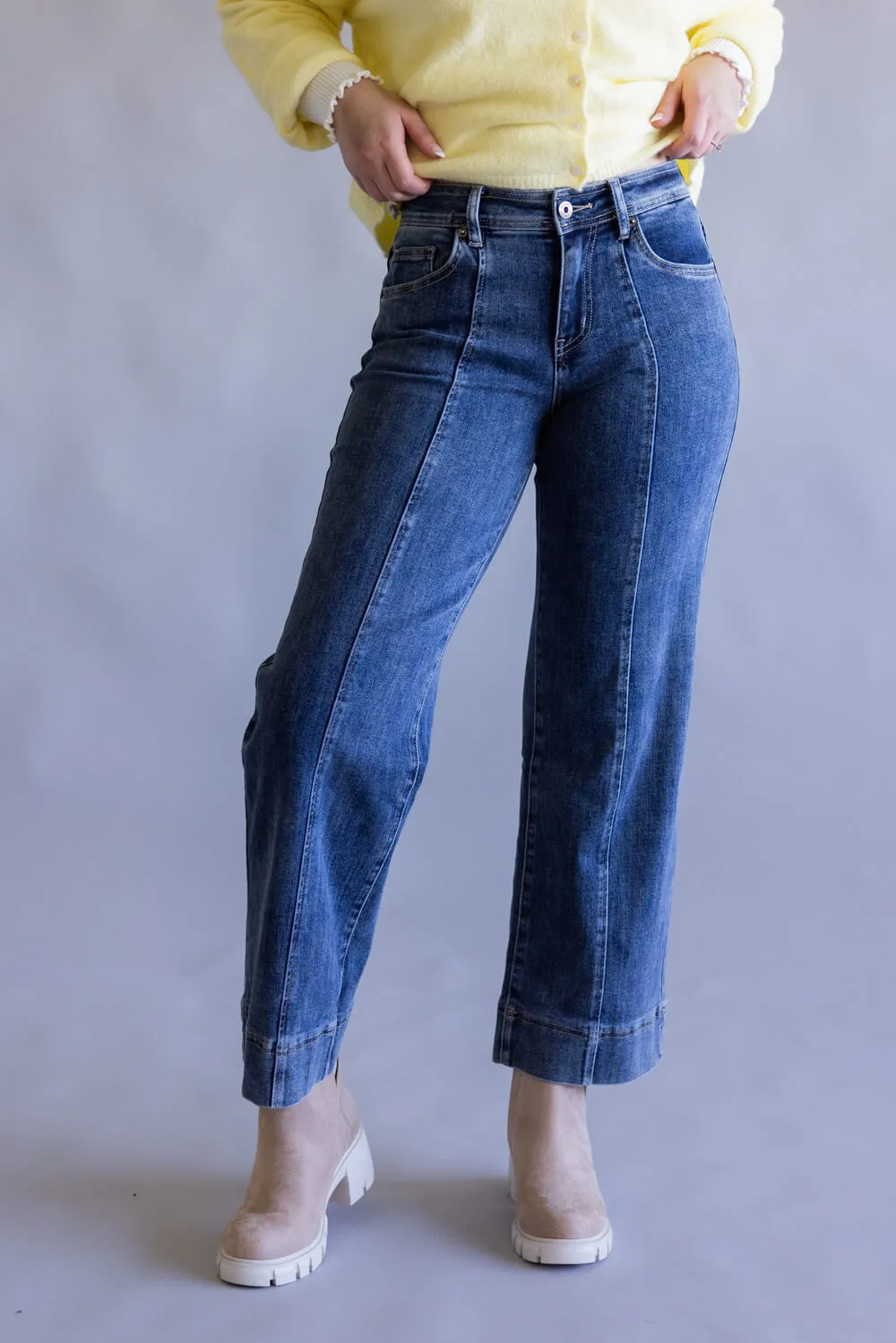 Mica High Rise Dark Wash Wide Leg Jeans for Women | MDP-W3535M sold by Glik’s