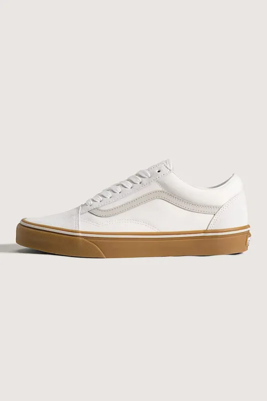 Vans Old Skool Gum Sneakers for Men in White | VN000D7Z9DH sold by Glik’s