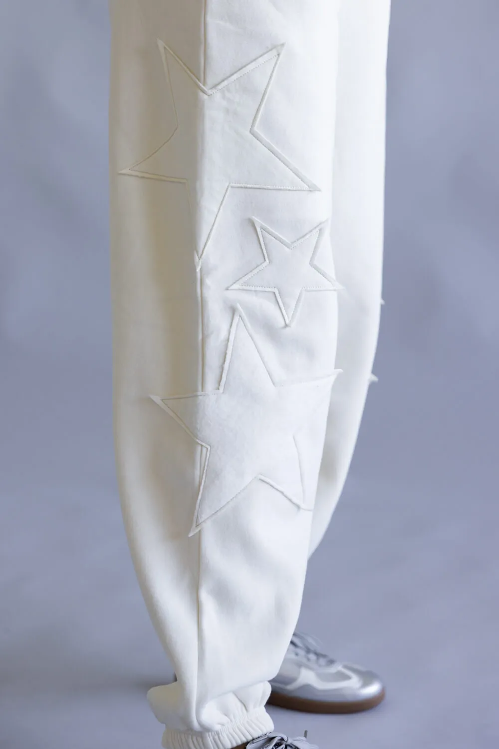 Star Patch Drawstring Jogger Sweatpants for Women in Cream | DZ25F436-CREAM sold by Glik’s product image thumbnail 4