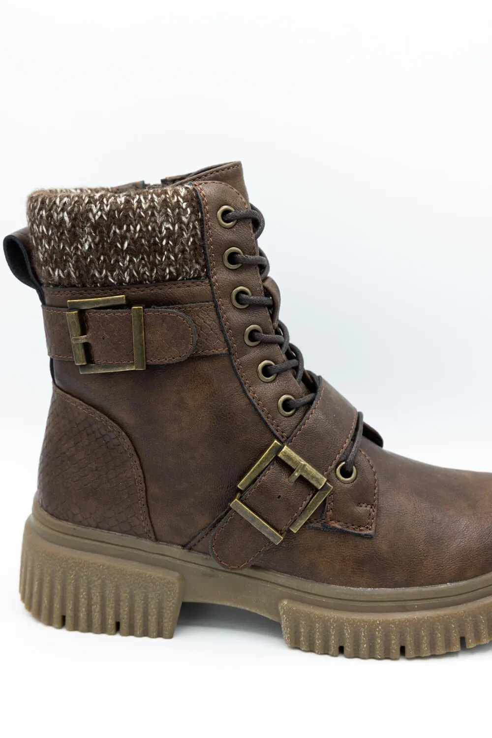 Patrizia Mahanda Adjustable Buckle Bootie for Women in Brown | MAHANDA-BR sold by Glik’s product image thumbnail 3