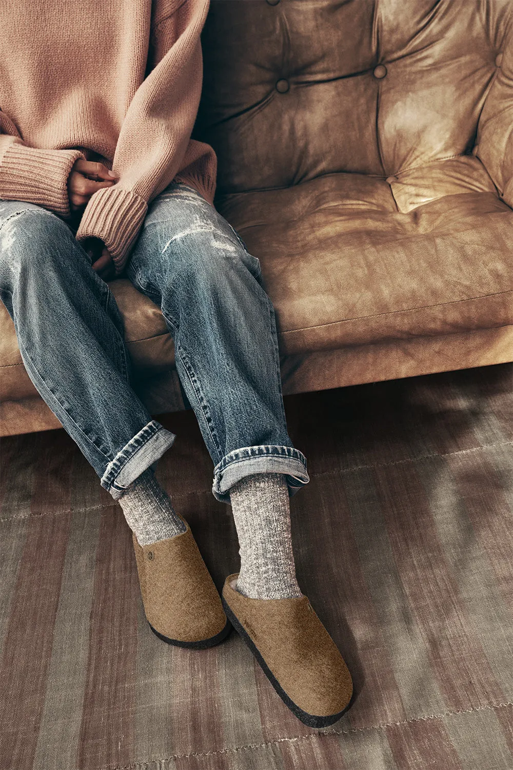 Birkenstock Zermatt Wool Felt Shearling Slippers for Women in Toffee | 1027978 sold by Glik’s