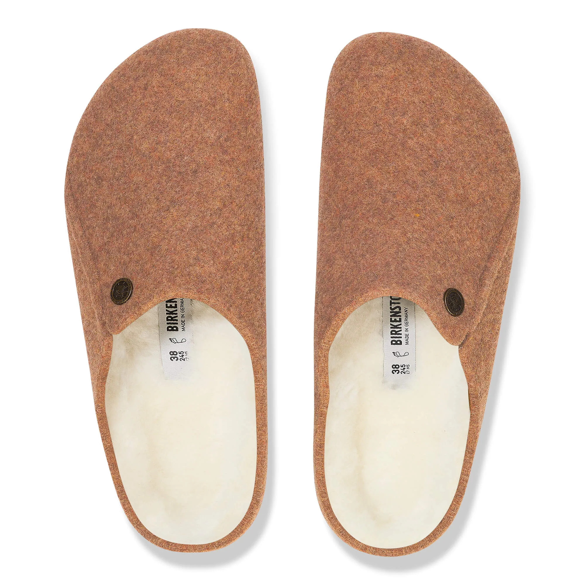 Birkenstock Zermatt Wool Felt Shearling Slippers for Women in Toffee | 1027978 sold by Glik’s product image thumbnail 3
