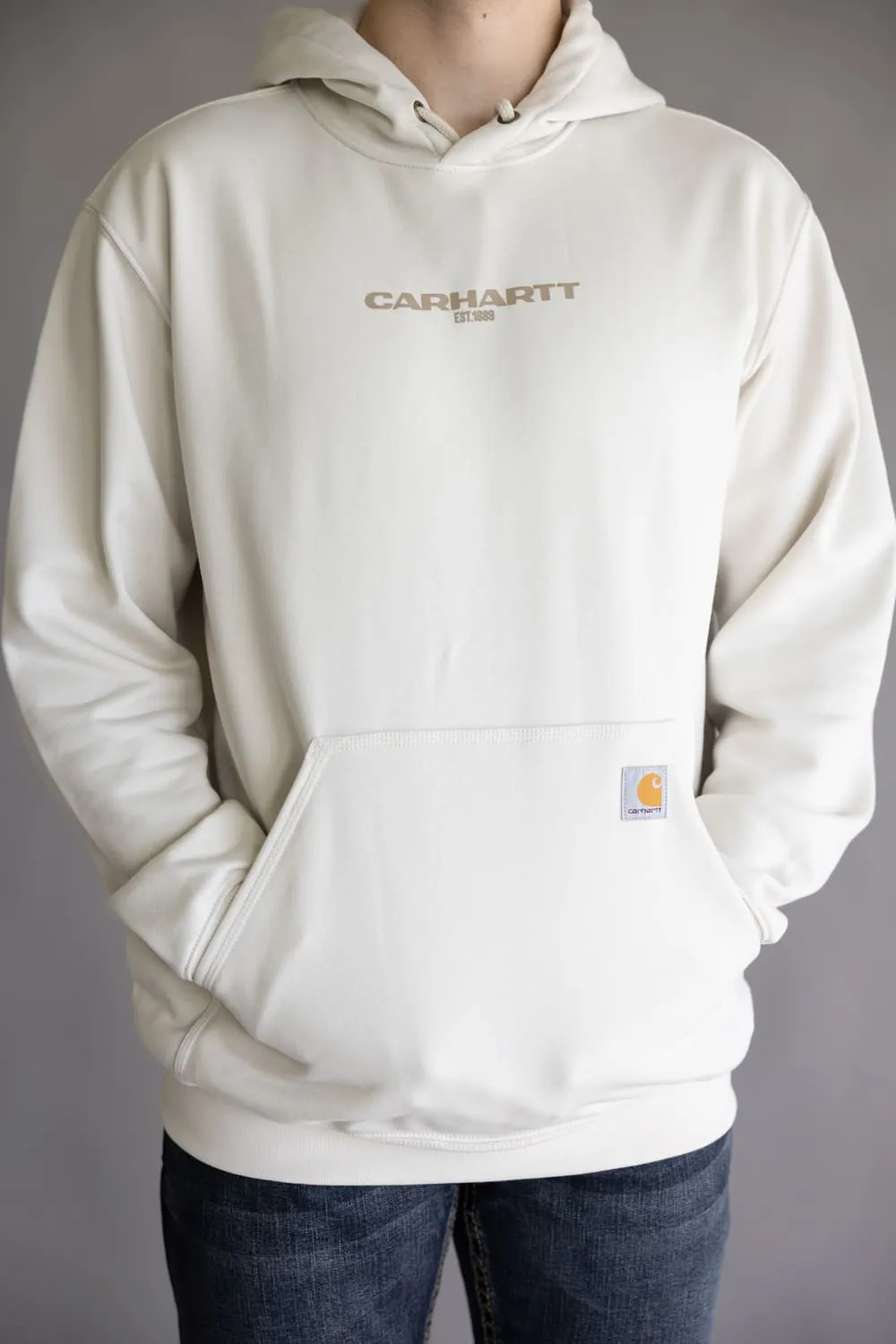 Carhartt 1889 Rain Defender Loose Fit Midweight Logo Graphic Hoodie for Men in Malt | 107031-W03 IVORY sold by Glik’s product image thumbnail 3