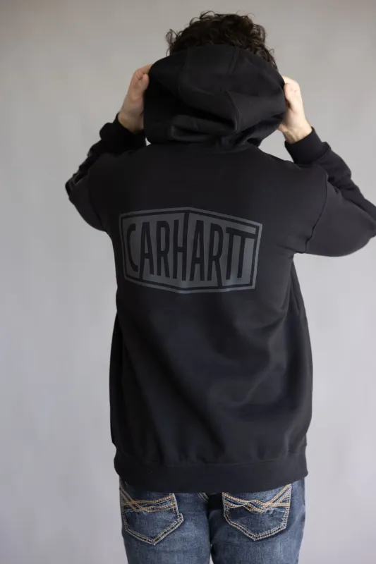 Carhartt Rain Defender Midweight Logo Sleeve Hoodie for Men in Black | 107030-BLK BLACK sold by Glik’s