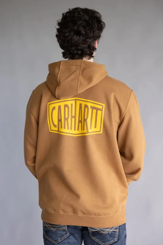 Carhartt Rain Defender Midweight Logo Sleeve Hoodie for Men in Carhartt Brown | 107030-BRN BROWN sold by Glik’s