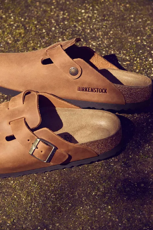 Birkenstock Boston Oiled Leather Clogs for Men in Cognac | 1028179 sold by Glik’s