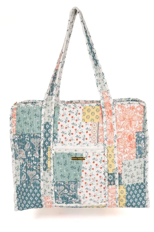Simply Southern Quilted Tote Bag for Women in Floral | 0225-BAG-QLTD-TOTE-QLTPTN sold by Glik’s