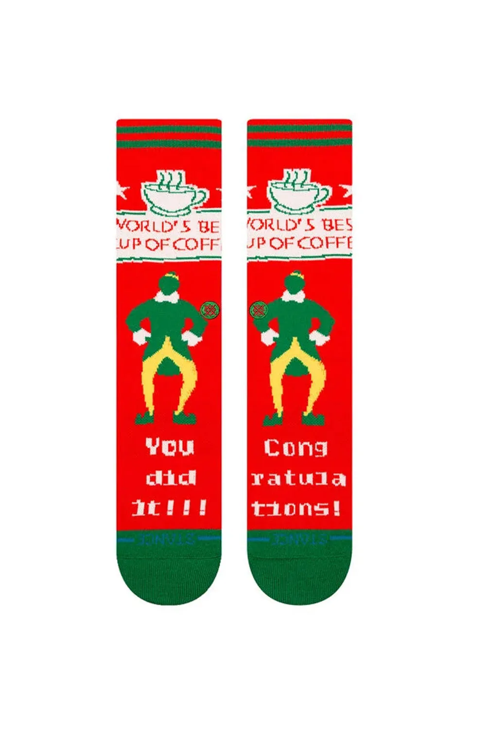 Stance Elf World’s Best Elf Crew Socks for Men in Red | A555D25WOR-RED sold by Glik’s product image thumbnail 2